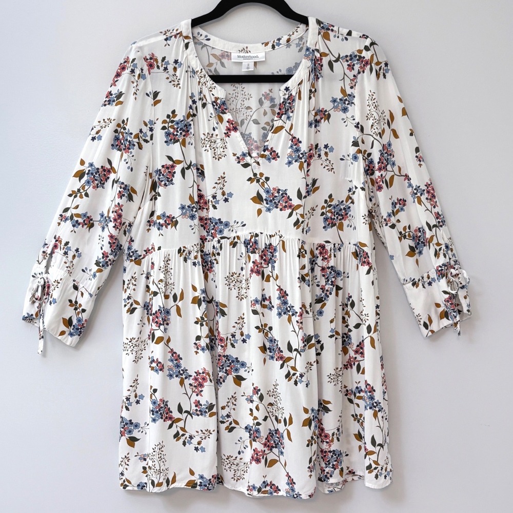 Motherhood Maternity Floral Empire Waist Tunic Size M